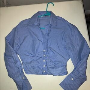Zara Light Blue Striped Shirt